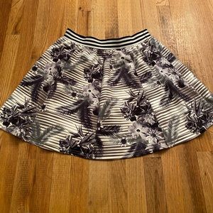 Black Floral Skater Skirt